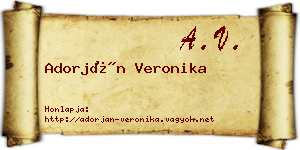 Adorján Veronika névjegykártya